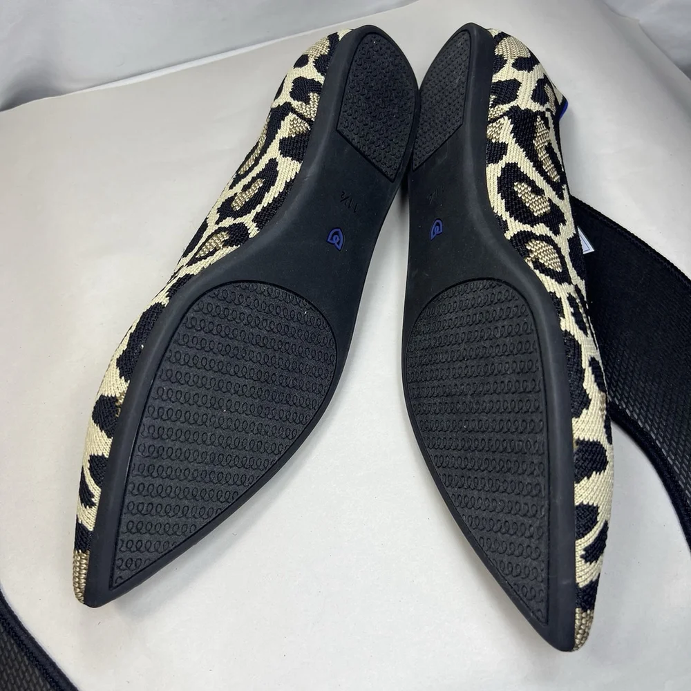 Rothy’s Pointed Toe Flats 11.5 Wild Cat Leopard Cheetah Soft Slip On Womens Shoe - Picture 13 of 13